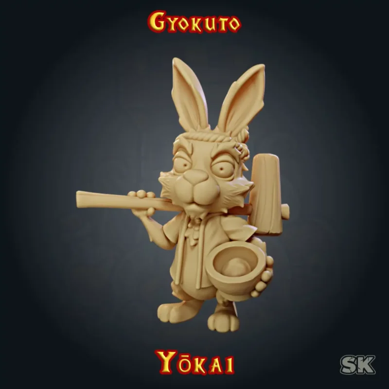 Gyokuto - Yokai figurine yōkai JDR 3D Gyokuto lapin lune série Yōkai StoneKing résine