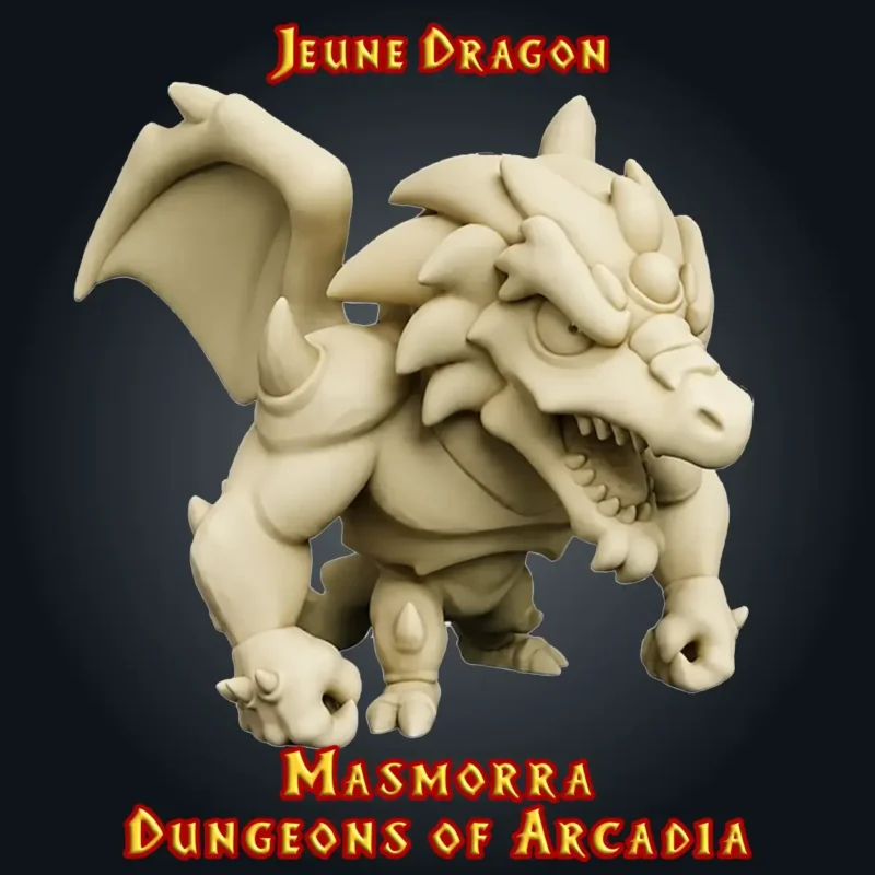 Jeune dragon figurine jeune dragon donjon 3D Masmorra StoneKing résine