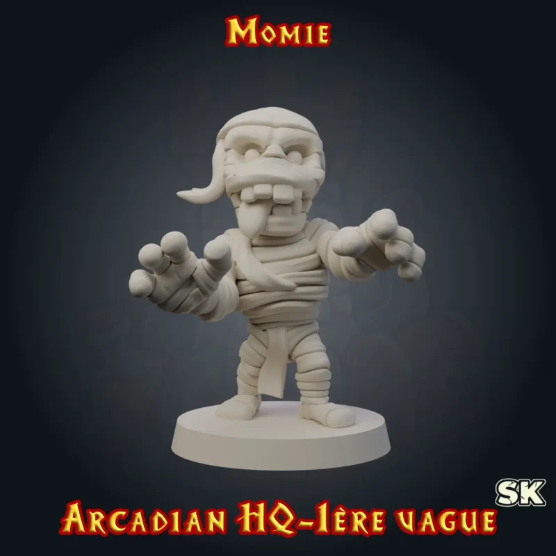Momie Heroquest face figurine momie HeroQuest 3D résine Arcadian 1ère Vague StoneKing