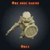 Figurine Orc avec Hache 3D imprimée en résine — Série Orcs StoneKing compatible HeroQuest
