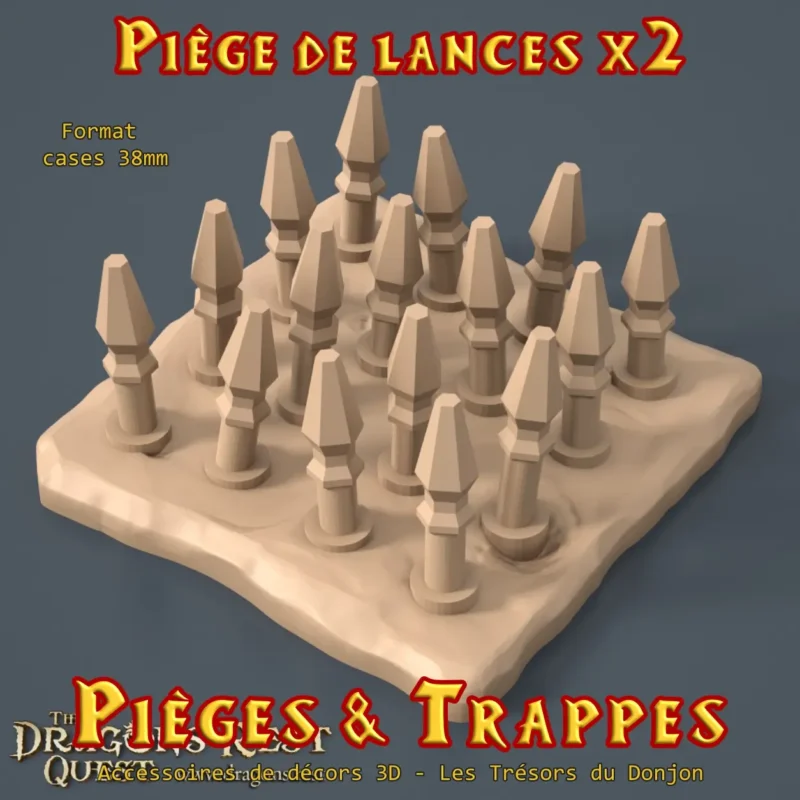 Piège de lances 38mm piège de lances donjon 3D PLA+ format 38 mm lot de
