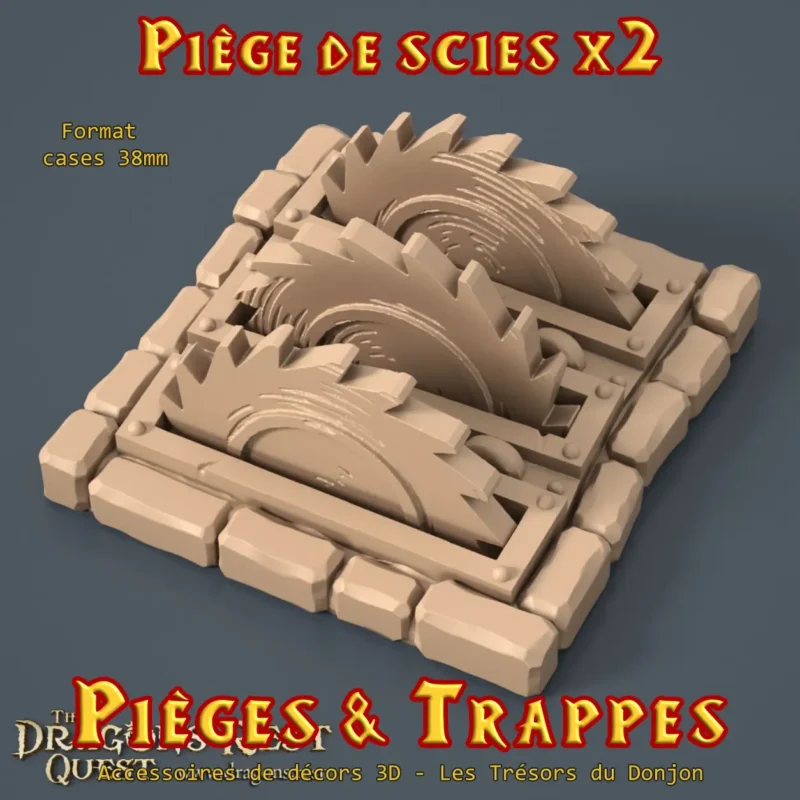 Piège de scies 38mm piège de scies rotatives donjon 3D PLA+ format 38 mm lot de 2