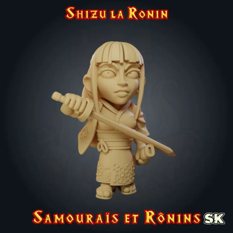 figurine rônin HeroQuest 3D Shizu la Rônin Samouraïs et Rônins StoneKing résine