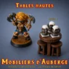 table haute auberge 3D modèle C chopes bière bicolore blanc marron