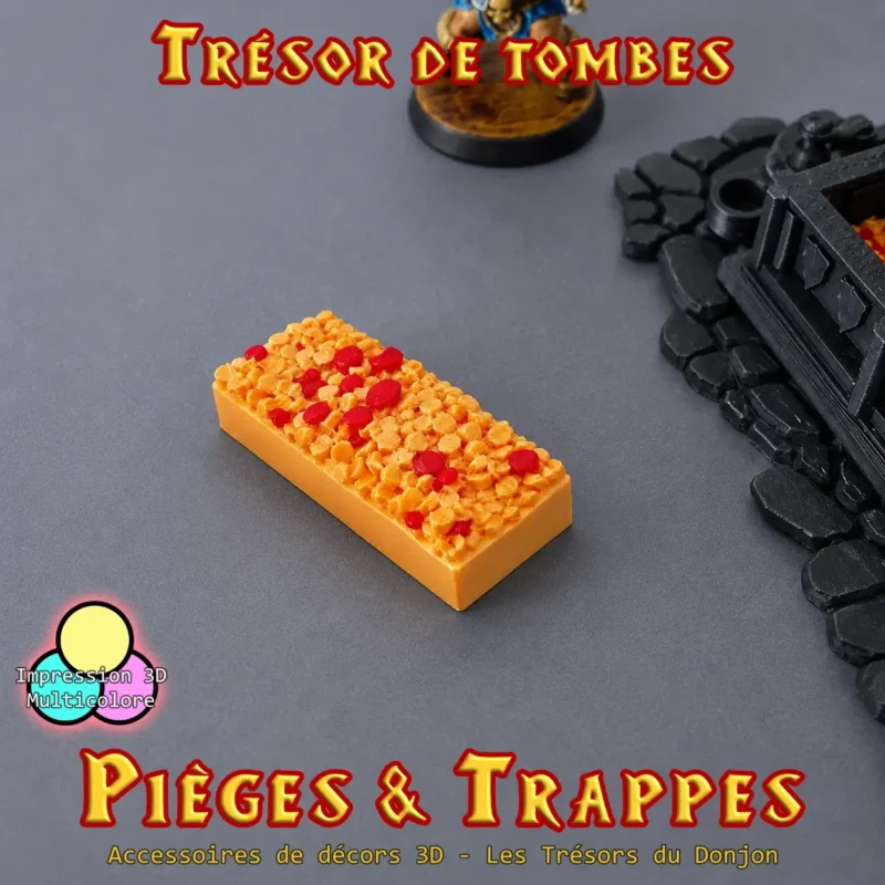 Trésor de tombe 2 (1) insert trésor tombe donjon 3D détail pièces d'or relief multicolore