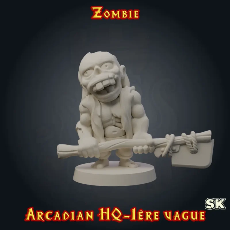 figurine zombie HeroQuest 3D résine Arcadian 1ère Vague StoneKing
