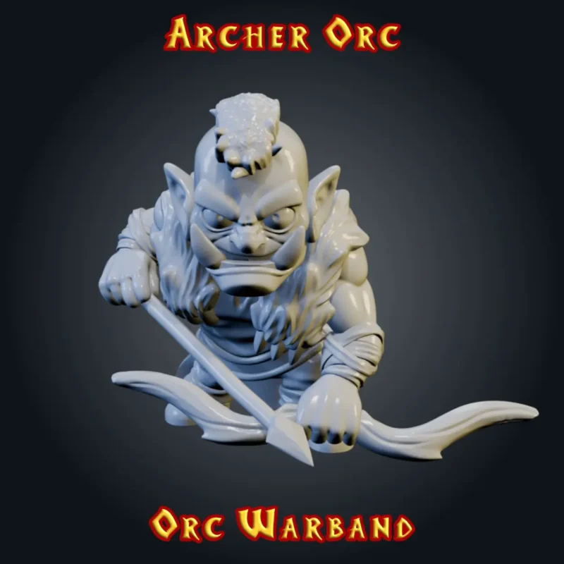 archer orc Figurine Archer Orc 3D imprimée en résine — Série Orcs StoneKing compatible HeroQuest