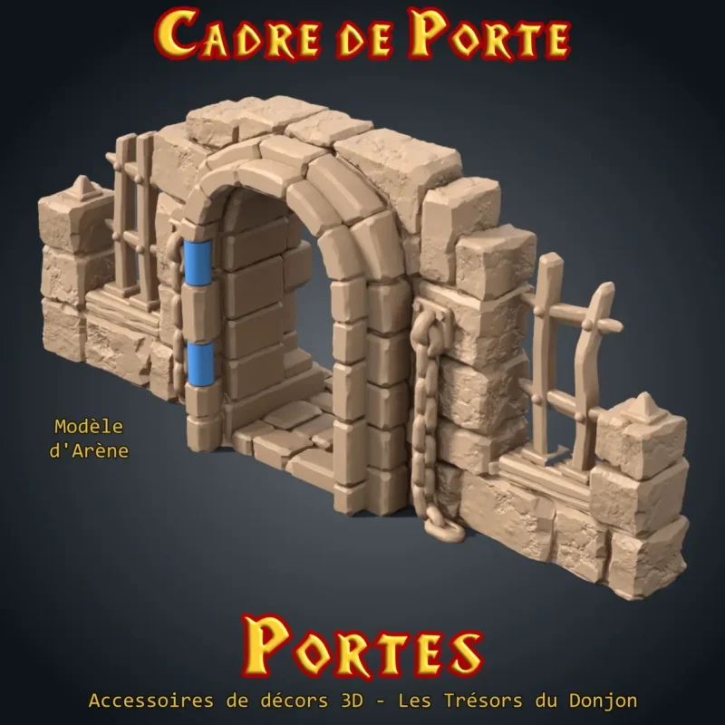 cadre de porte arene brutale cadre de porte donjon 3D arène PLA+ grilles chaînes