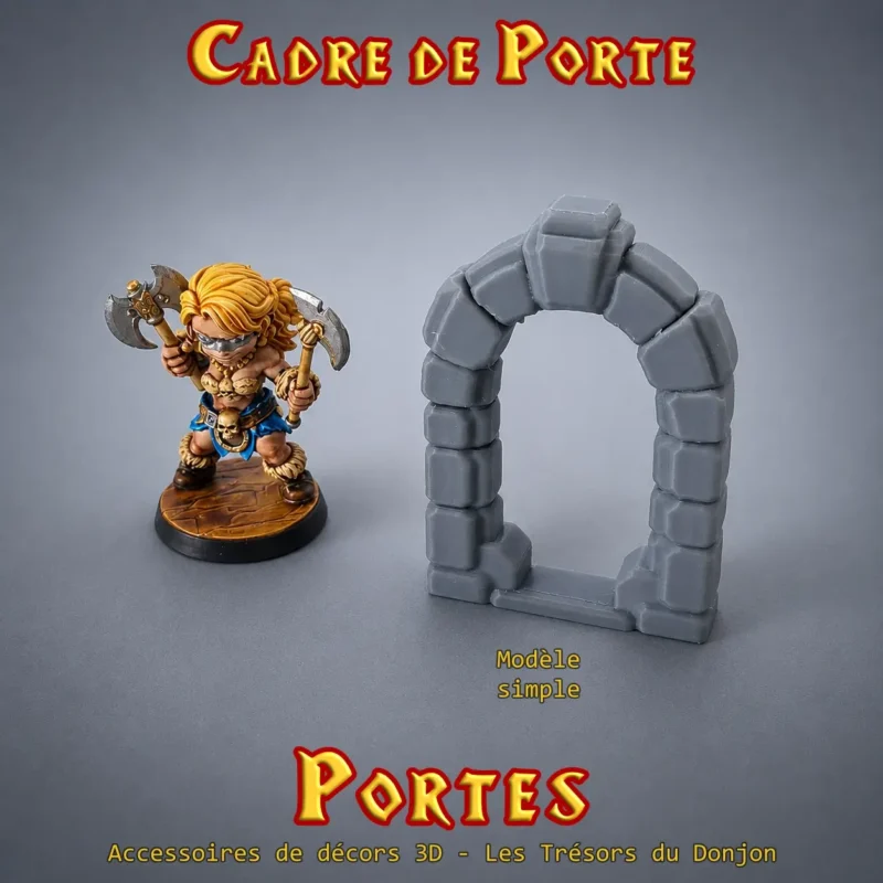 cadre de porte simple heroquest (1) cadre de porte donjon 3D avec seuil PLA+ pierre interchangeable