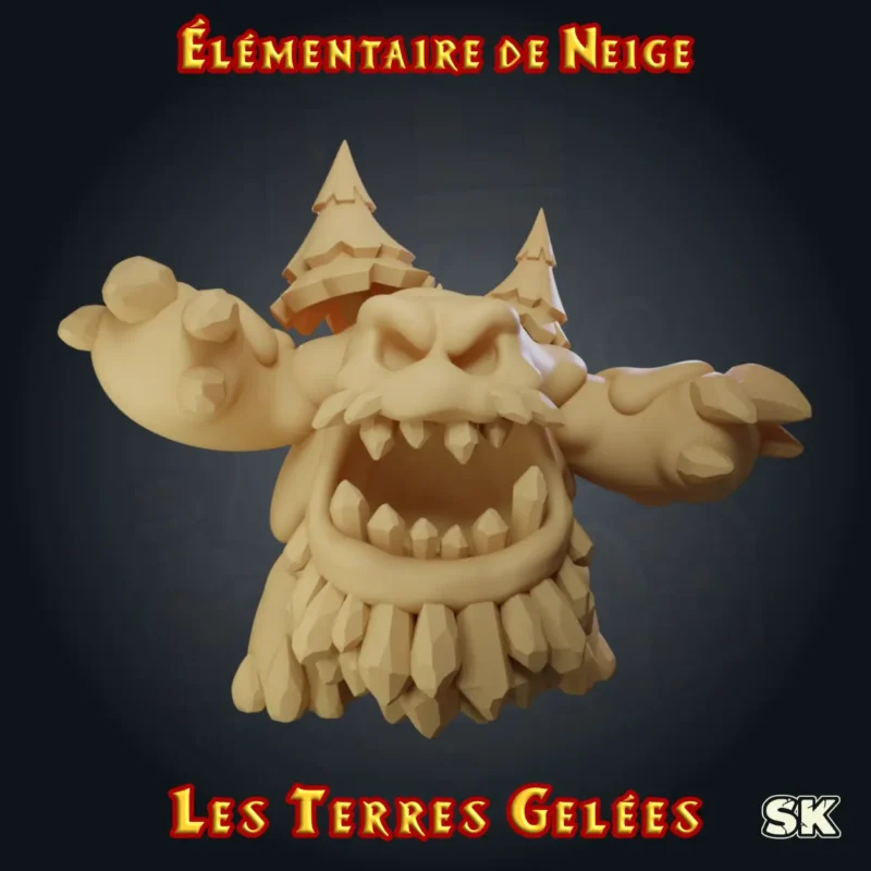elementaire de neige heroquest figurine élémentaire de neige HeroQuest 3D résine Les Terres Gelées StoneKing