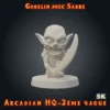 gobelin heroquest sabre face figurine gobelin avec sabre HeroQuest 3D résine Arcadian 2ème Vague StoneKing