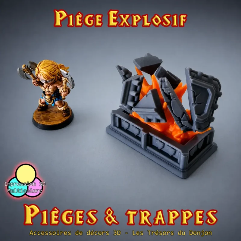 piège explosif donjon 3D insert de tombe multicolore PLA+