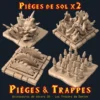 pièges de sols pièges de sol donjon 3D lot de 2 explosif feu scies lances PLA+ HeroQuest