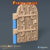 porte de bois battant porte de bois donjon 3D PLA+ ferrures croissant