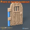 porte de bois et barreaux battant porte bois barreaux donjon 3D PLA+ lucarne