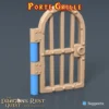 porte grille battant porte grille donjon 3D PLA+ barreaux serrure latérale