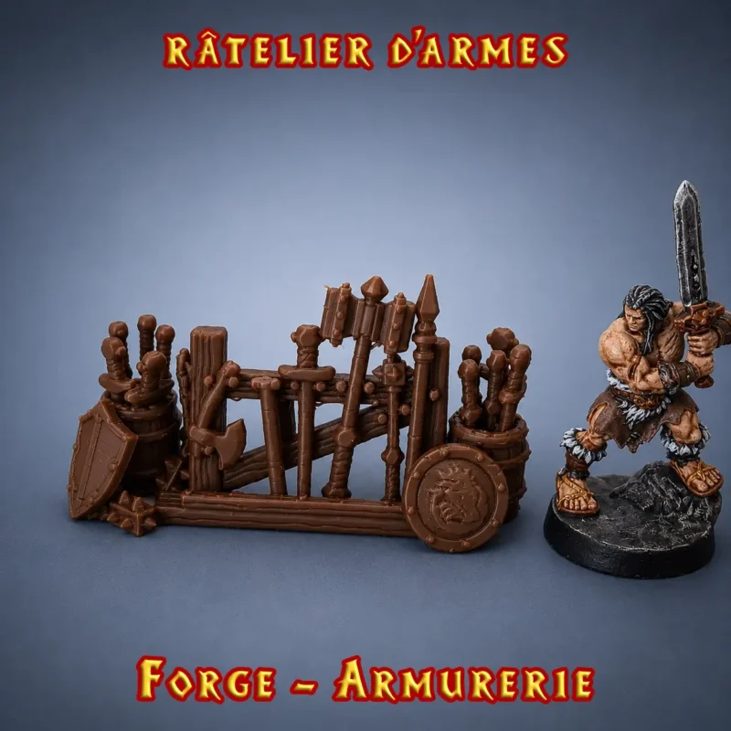 ratelier d armes heroquest Le Râtelier d'Armes occupe la position centrale de la gamme — plus petit que le Grand Râtelier qui tapisse un mur entier, plus complet que le Petit Râtelier qui montre les restes après urgence, et plus structuré que le Tonneau d'Armes qui assume l'improvisation.