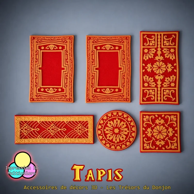 collection tapis donjon impression 3D multicolore 6 modèles sans peinture