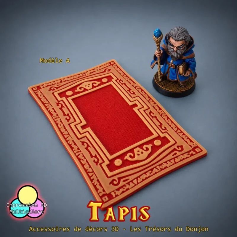tapis donjon Modele-A tapis donjon modèle A imprimé résine 3D rouge doré