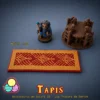 tapis donjon Modele-Long tapis donjon long imprimé 3D multicolore accessoire plateau jeu