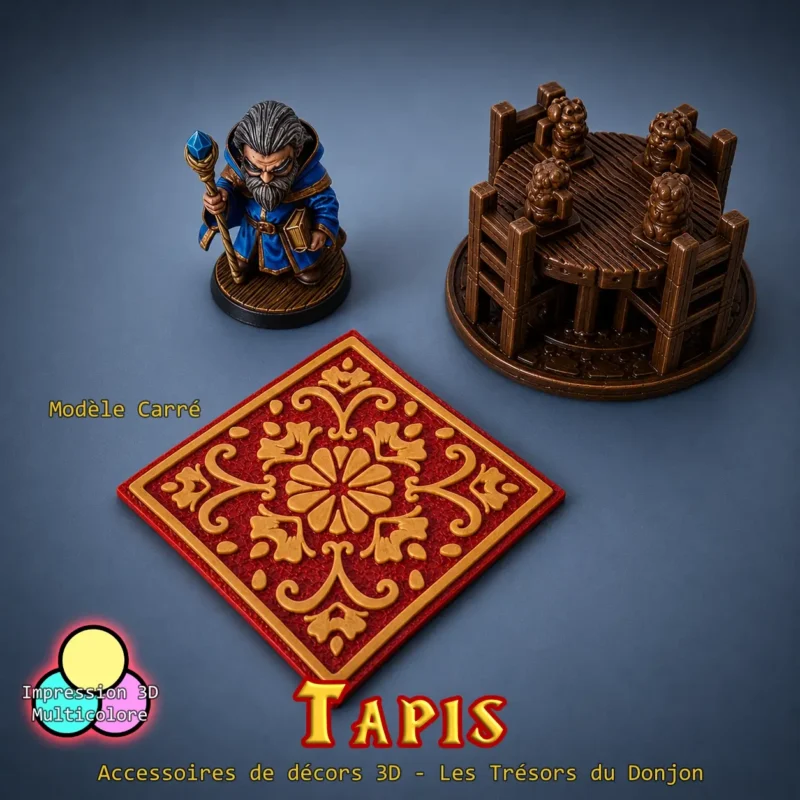 tapis donjon Modele-carre tapis donjon carré 3D décor wargame jeu de rôle