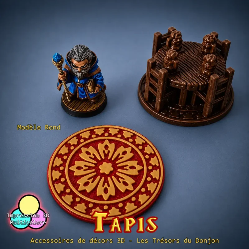 tapis donjon Modele-rond tapis donjon rond impression 3D décor HeroQuest
