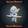 Archer gobelin figurine archer gobelin avec arc en résine, Goblin Warband, imprimée 3D en atelier breton