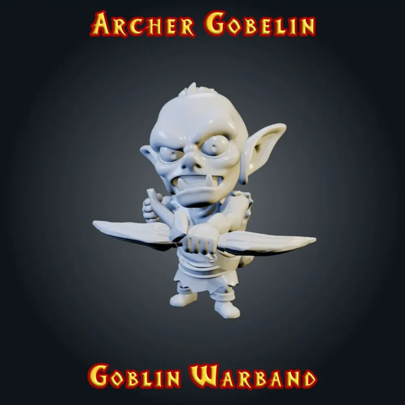 Archer gobelin figurine archer gobelin avec arc en résine, Goblin Warband, imprimée 3D en atelier breton