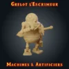 Figurine Grelot - robot Figurine automate JDR : Grelot, robot mécanique à l'épée, imprimé en résine en atelier breton, base ronde ou carrée