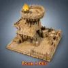 Tour à dés Heroquest et JDR tour à dés donjon 3D avec brasier LED, accessoire JDR HeroQuest, imprimée PLA+ en atelier breton