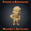 fulbert le rafistoleur Figurine résine : Fulbert le rafistoleur avec clé à molette et sphère mécanique, imprimée en atelier breton