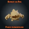 Esprit du feu Figurine esprit du feu en résine : petit élémentaire de flammes à la bouche immense et aux mains griffues, gamme Force Élémentaire