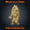 Moine de la Terre Figurine moine de la terre : maître d'arts martiaux trapu à la barbe de pierre, résine imprimée en atelier breton, base ronde ou carrée
