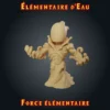 élémentaire d eau Figurine élémentaire deau : esprit fluide drapé d'eau sans visage, résine imprimée en atelier breton, base ronde ou carrée