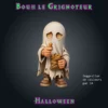Bouh le Grignoteur-02 Bouh le Grignoteur, figurine de petit fantôme en résine 28 mm sous un drap aux yeux tristes, tenant un cornet de cacahuètes, baskets aux pieds
