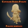 Capitaine Barbe-Poulpe Capitaine Barbe-Poulpe, figurine de capitaine pirate en résine 28 mm avec sabre, crochet, grand chapeau à tête de mort et barbe en tentacules