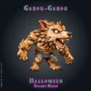 Garou garou-01 Garou-Garou, figurine de loup-garou en résine 28 mm, gueule grande ouverte pleine de crocs, fourrure hérissée, griffes sorties et short déchiré, série Spooky Night