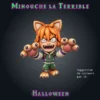 Minouche la Terrible-02 Minouche la Terrible, figurine Halloween en résine 28 mm d'un enfant déguisé en chat, oreilles pointues, grosses pattes griffues levées et bouche grande ouverte